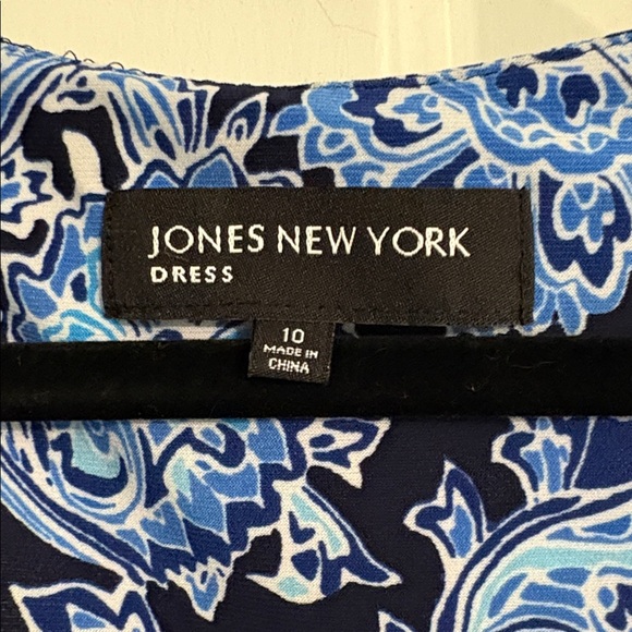 Jones New York Blue and Black Paisley Maxi Dress - Picture 3 of 4